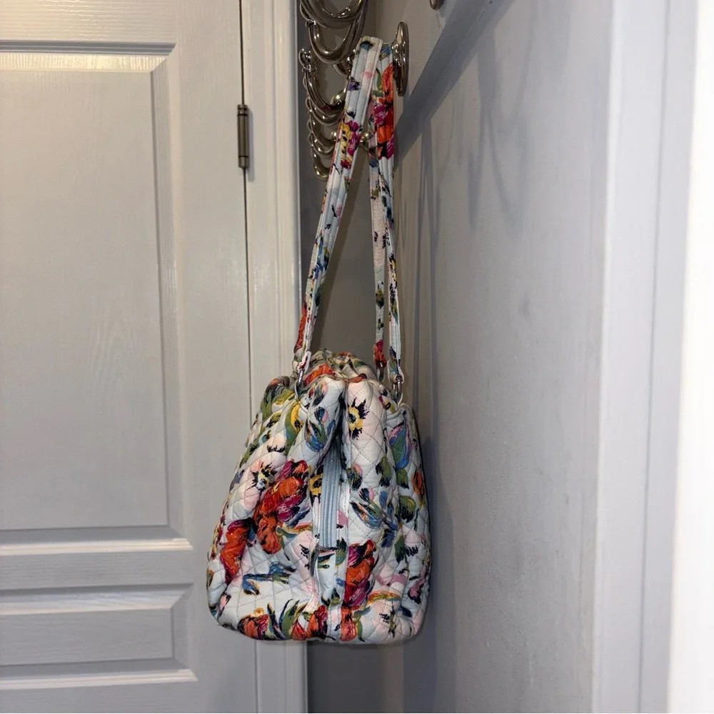 Vera Bradley Sea Air Floral Triple Compartment Large Shoulder Bag